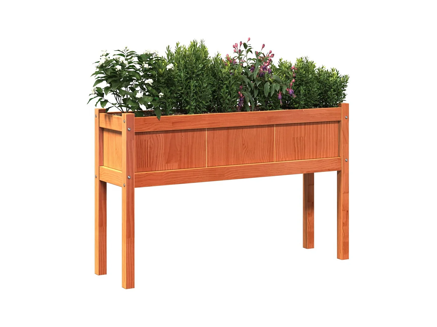 jardineras con patas de cera marrón de madera maciza de pino