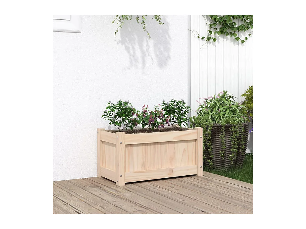 Fioriera da esterno 60x31x31 cm in legno massello di pino