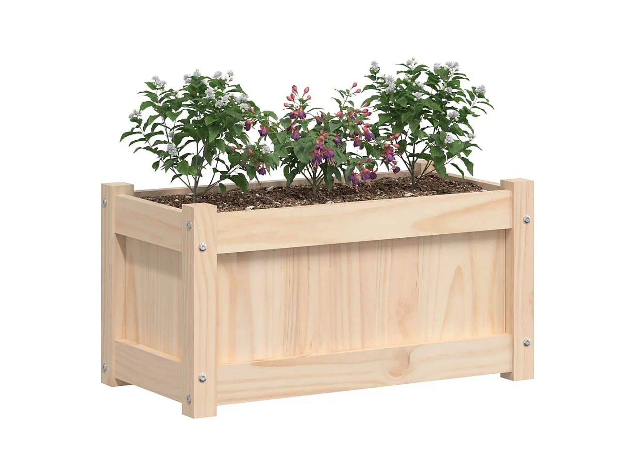 Fioriera da esterno 60x31x31 cm in legno massello di pino