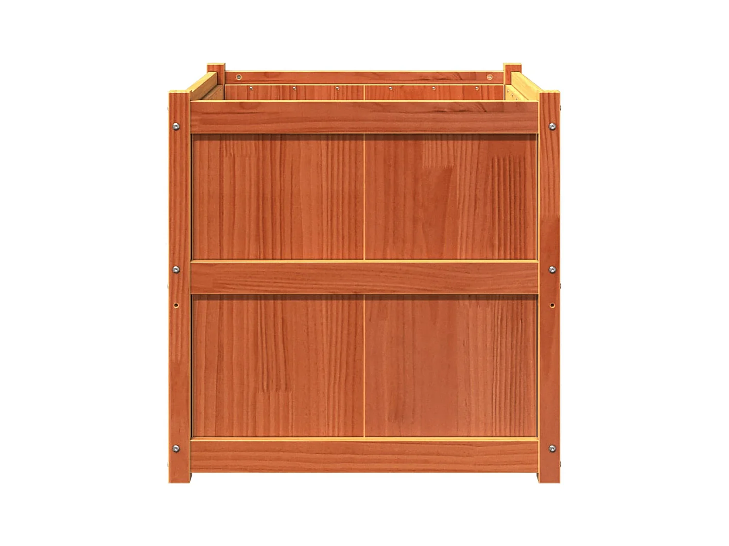 Fioriera in cera marrone 70x70x70 cm in legno massello di pino