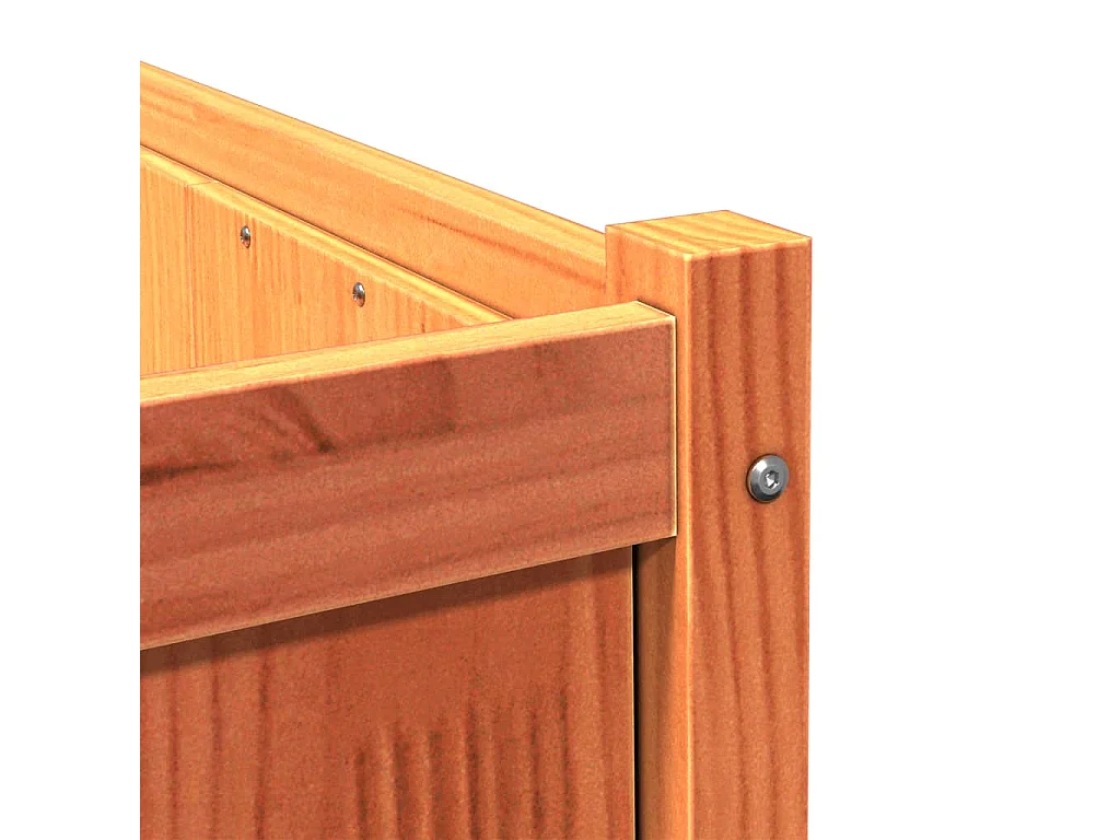 Fioriera in cera marrone 70x70x70 cm in legno massello di pino