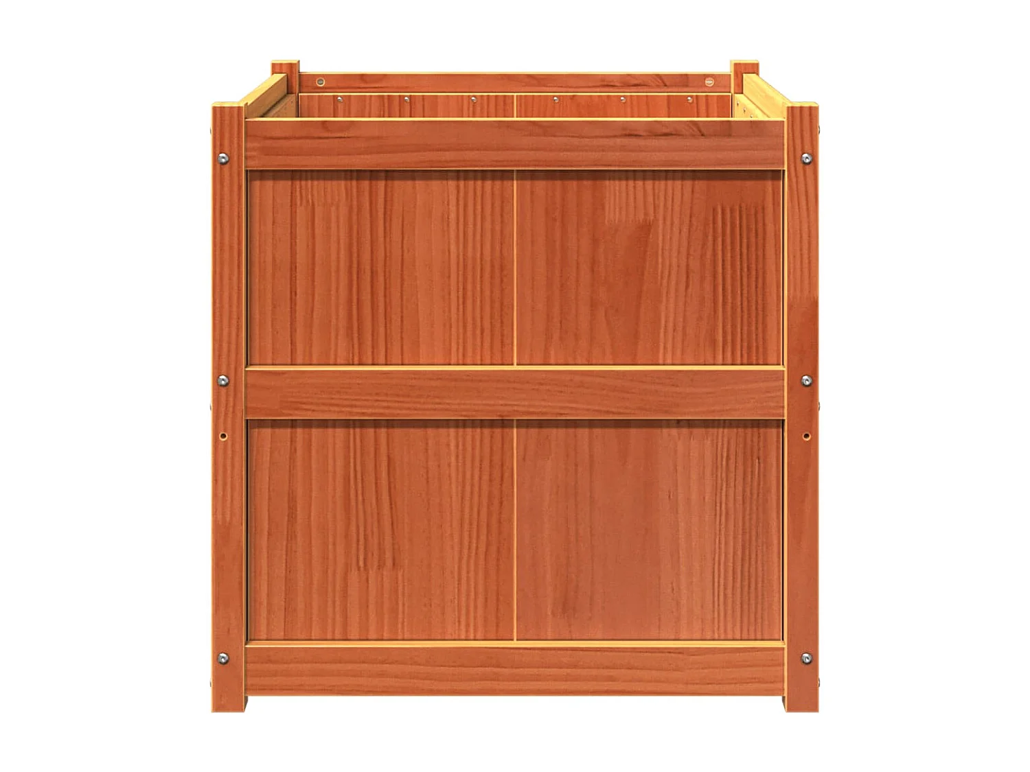 Brauner Wachspflanzer 70x70x70 cm massives Kiefernholz