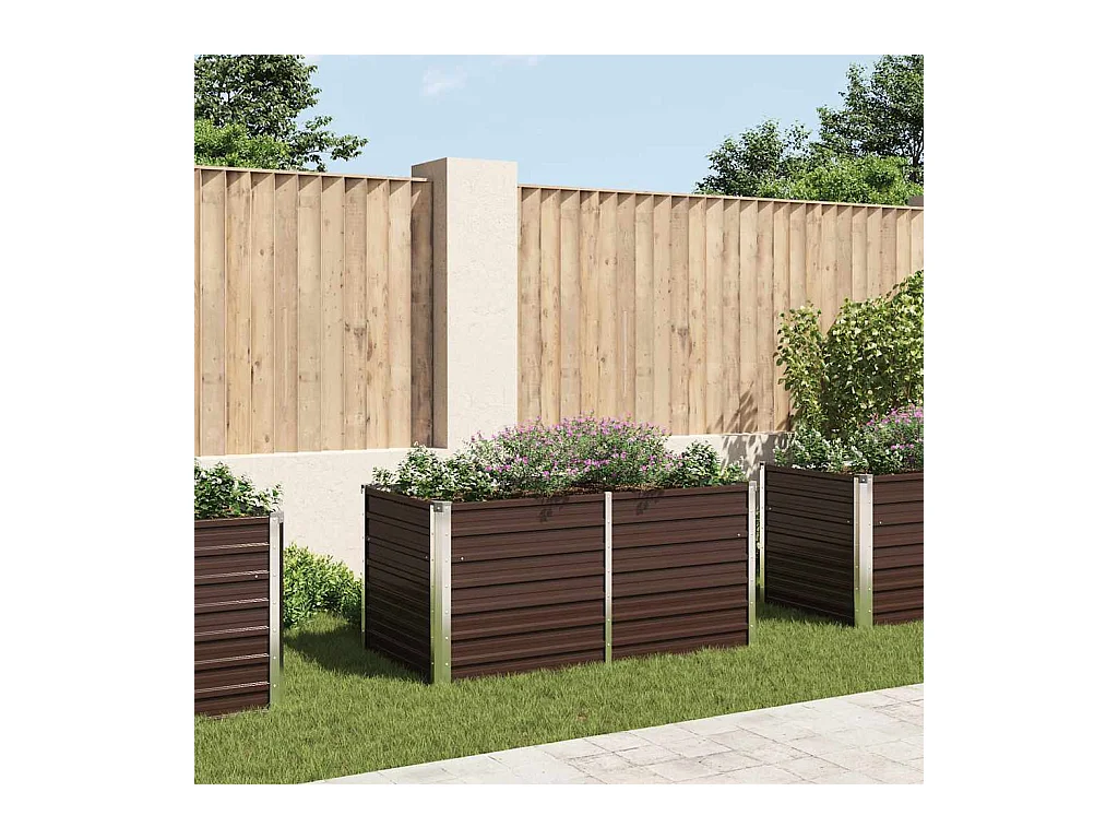 Jardinière surélevée Marron 160x80x77 cm Acier galvanisé