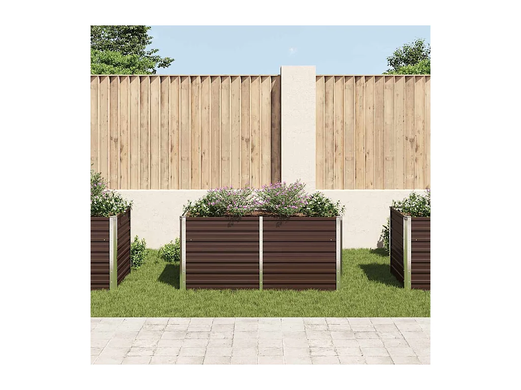 Jardinière surélevée Marron 160x80x77 cm Acier galvanisé