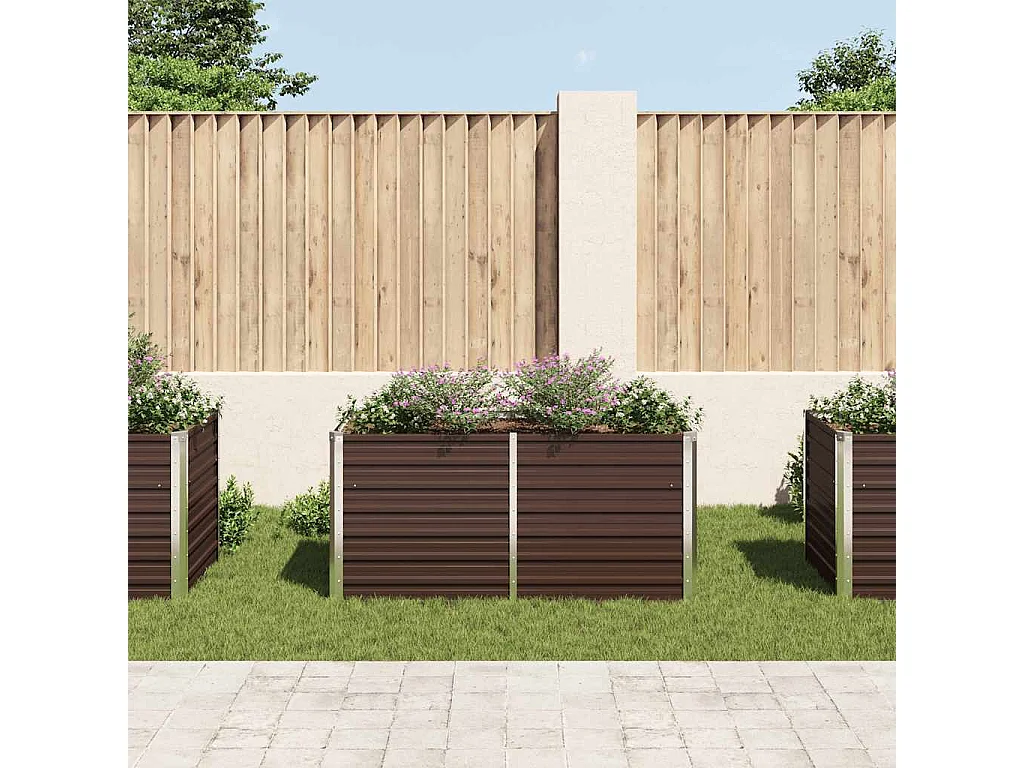 Jardinière surélevée Marron 160x80x77 cm Acier galvanisé