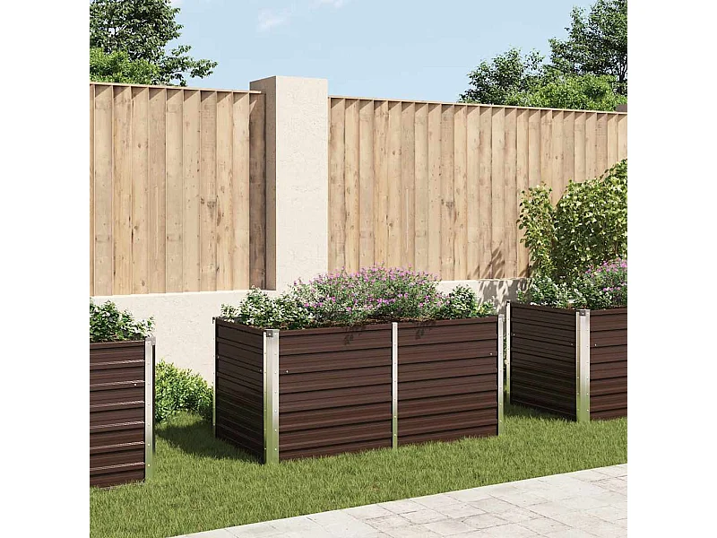 Jardinière surélevée Marron 160x80x77 cm Acier galvanisé