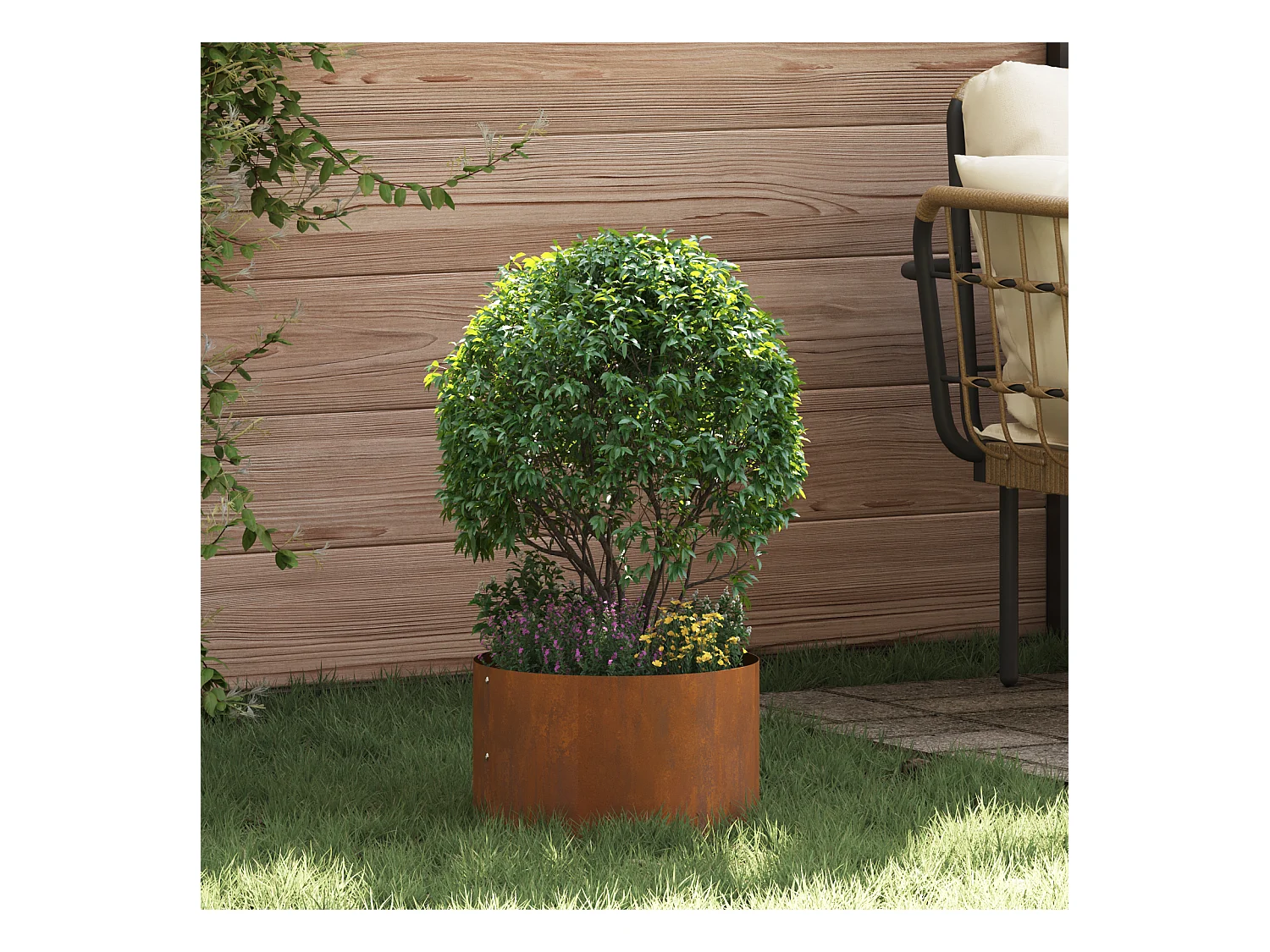 Jardinière en acier corten Acier corten Acier corten Moyen