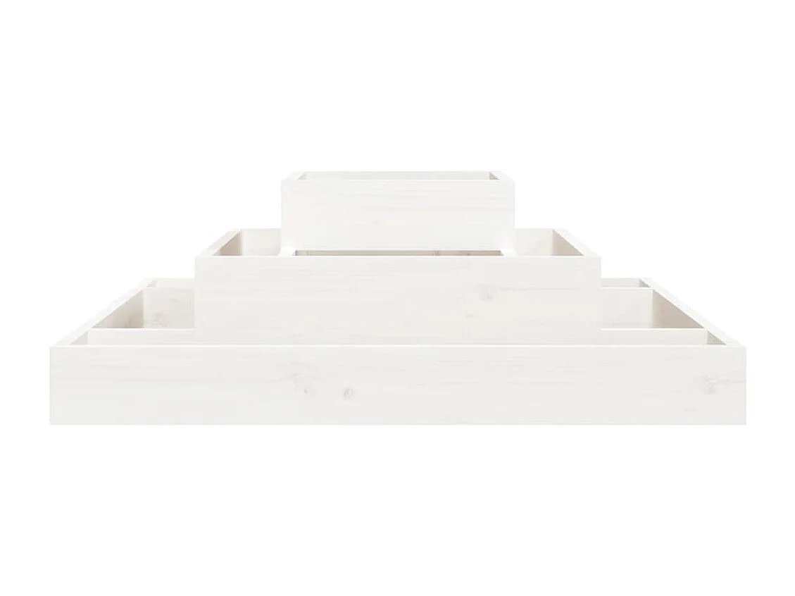 Jardinière Blanc 80x80x27 cm Bois massif de pin