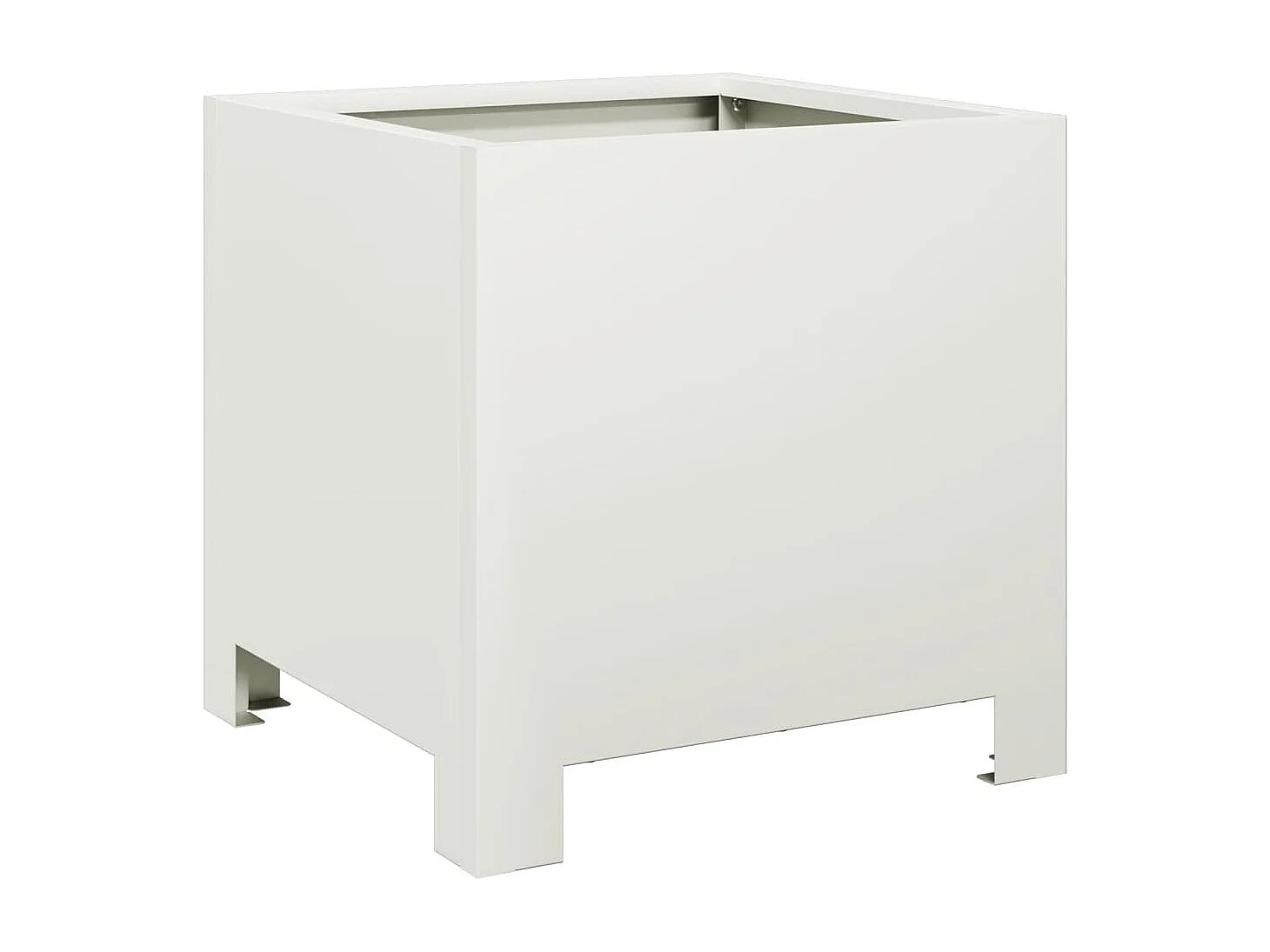 Witte plantenbak 30x30x30 cm staal
