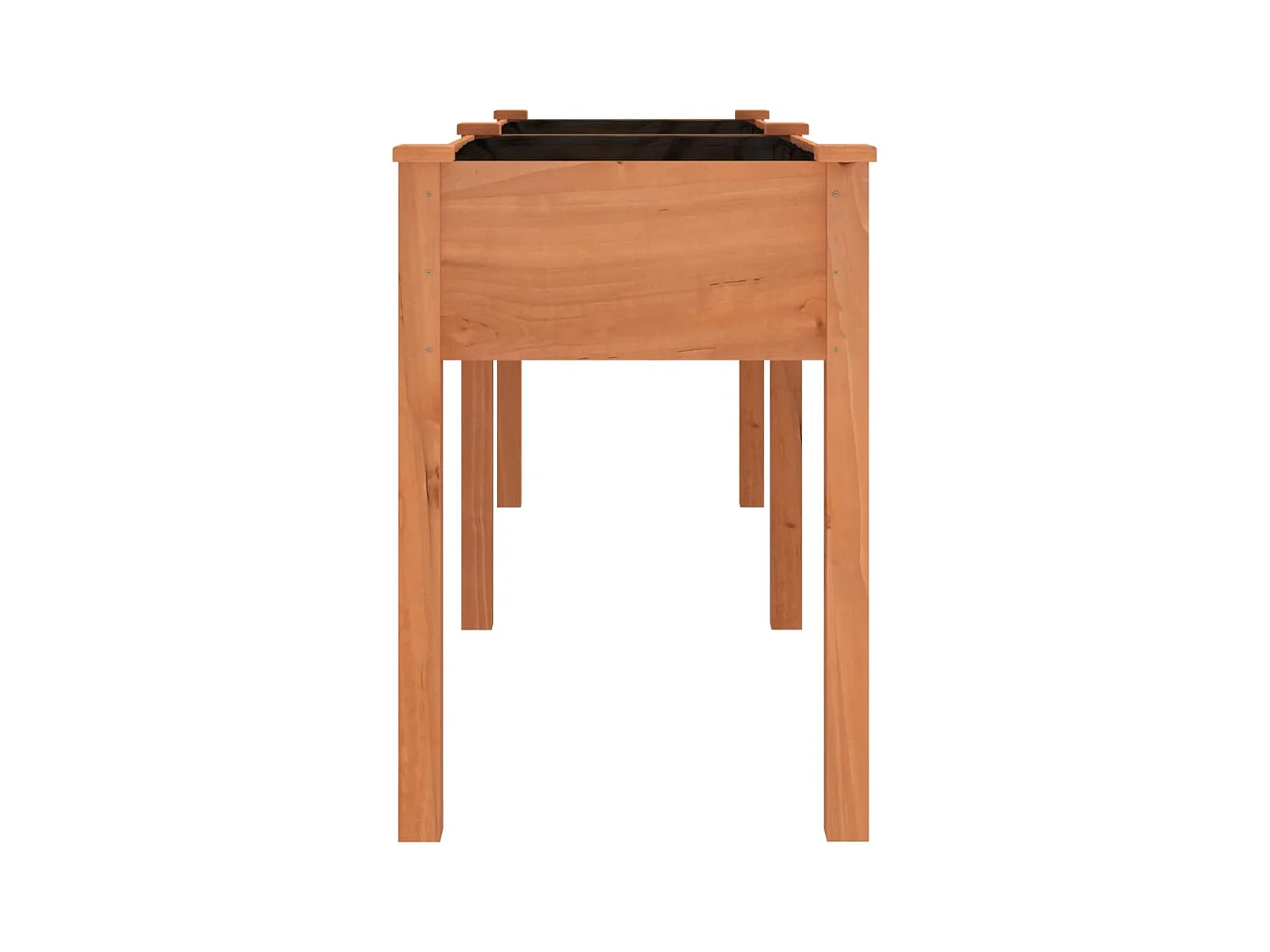 Jardinière avec doublure marron 203x53x76 cm bois massif sapin