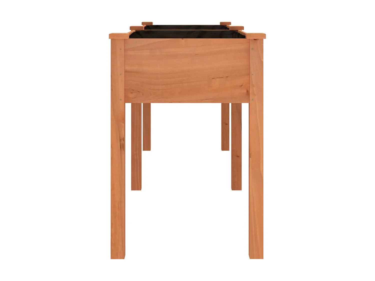 Jardinière avec doublure marron 203x53x76 cm bois massif sapin