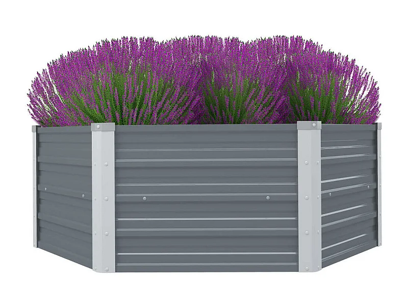 Fioriera 129 x 129 x 46 cm Acciaio zincato Grigio