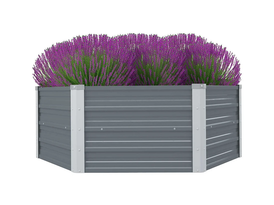 Fioriera 129 x 129 x 46 cm Acciaio zincato Grigio