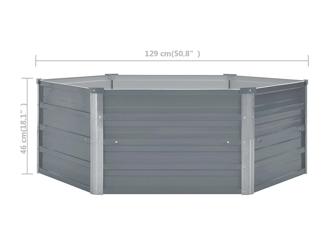 Fioriera 129 x 129 x 46 cm Acciaio zincato Grigio