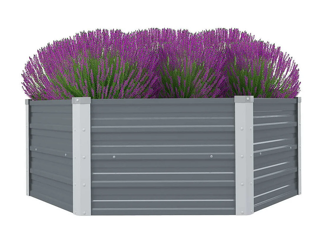 Jardinière 129 x 129 x 46 cm cm Acier galvanisé Gris