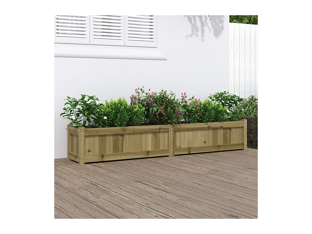Jardinière 180x31x31 cm bois de pin imprégné