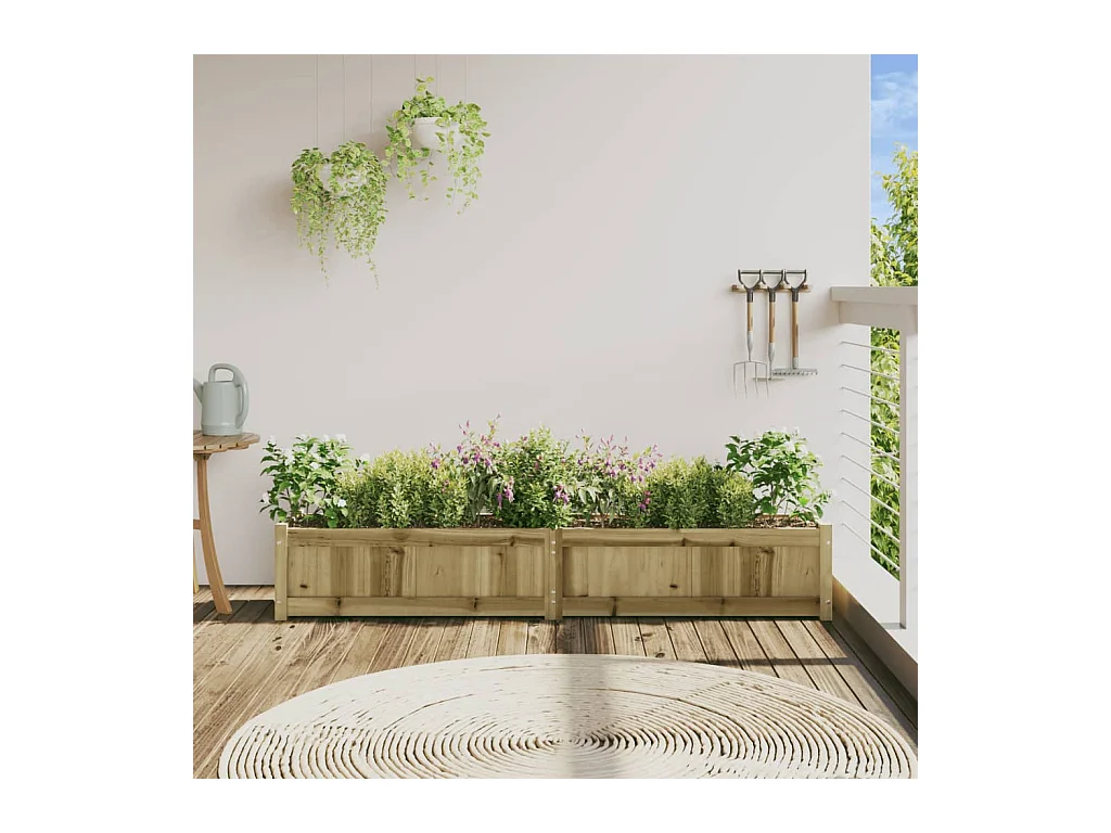 Jardinière 180x31x31 cm bois de pin imprégné