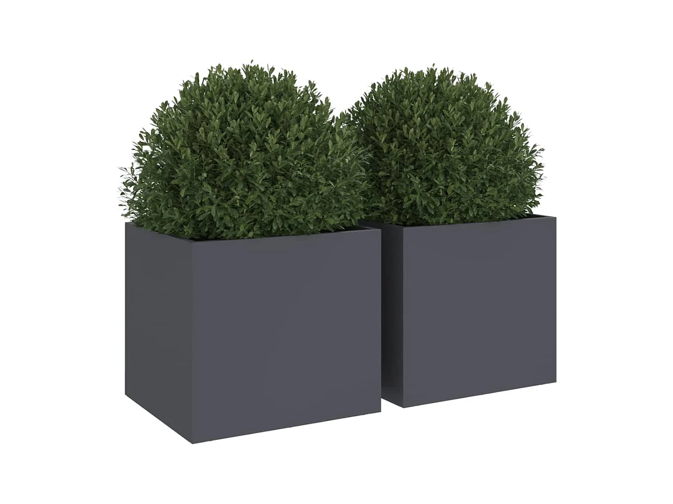 Fioriere 2 pz antracite 32x30x29 cm acciaio