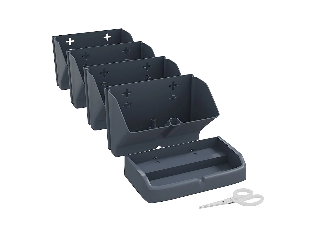 Ensemble de jardinières verticales 4 pcs Anthracite PP