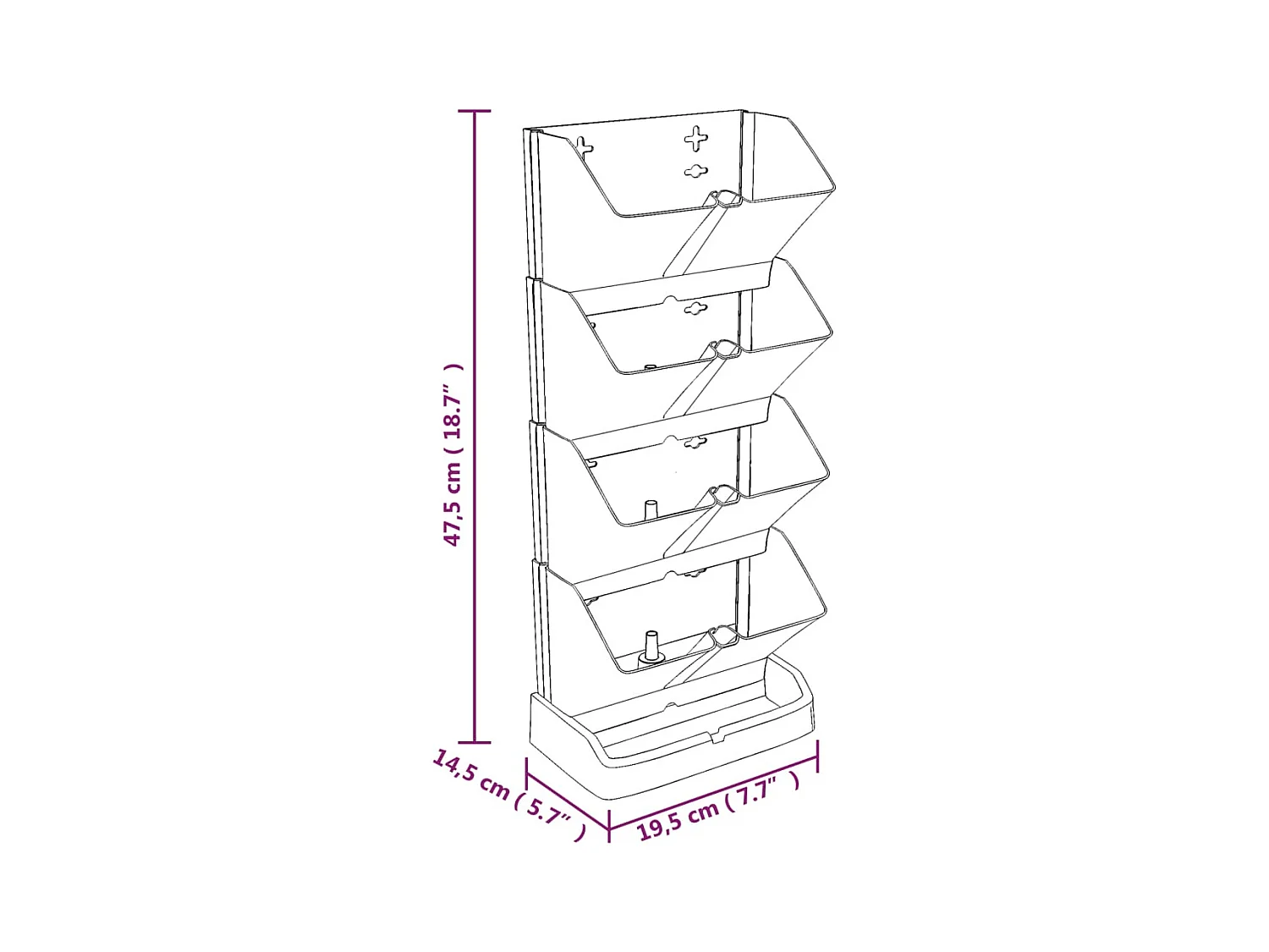 Ensemble de jardinières verticales 4 pcs Anthracite PP