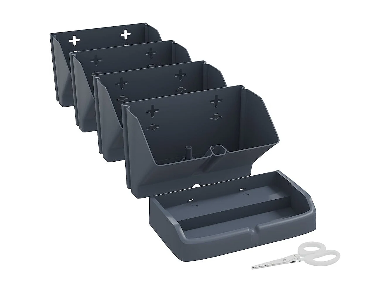 Juego de jardineras verticales de 4 piezas, antracita PP