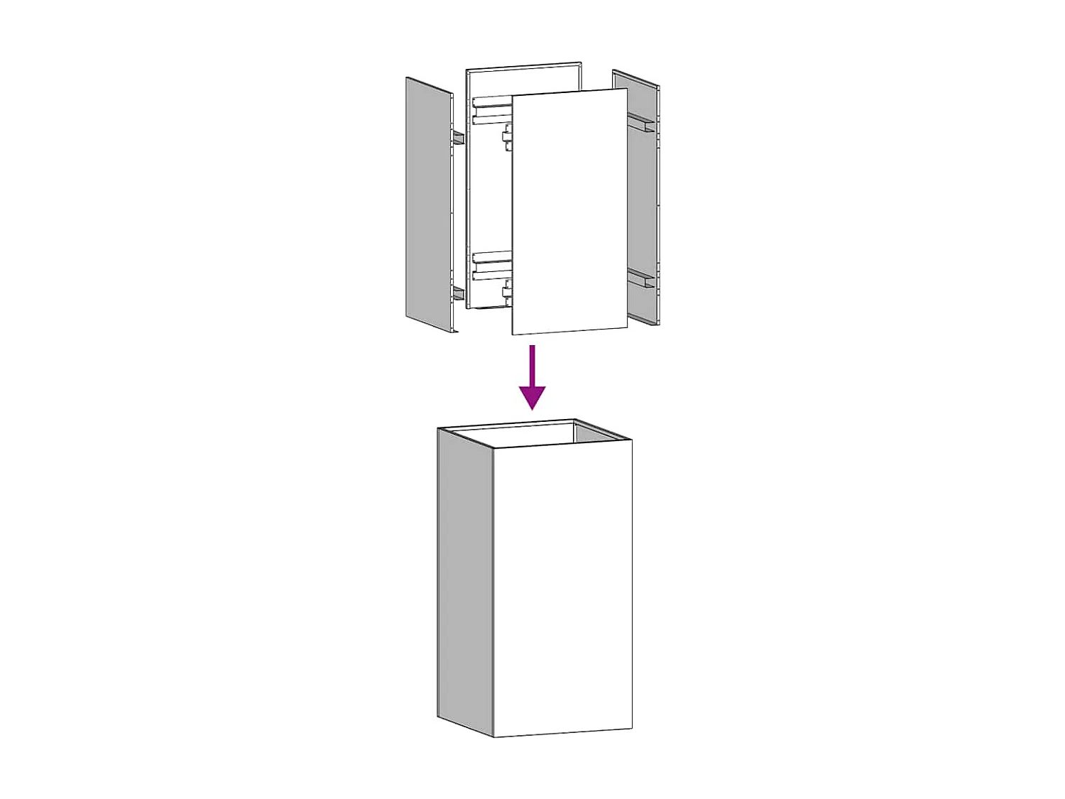Jardinière anthracite 40x40x80 cm acier laminé à froid