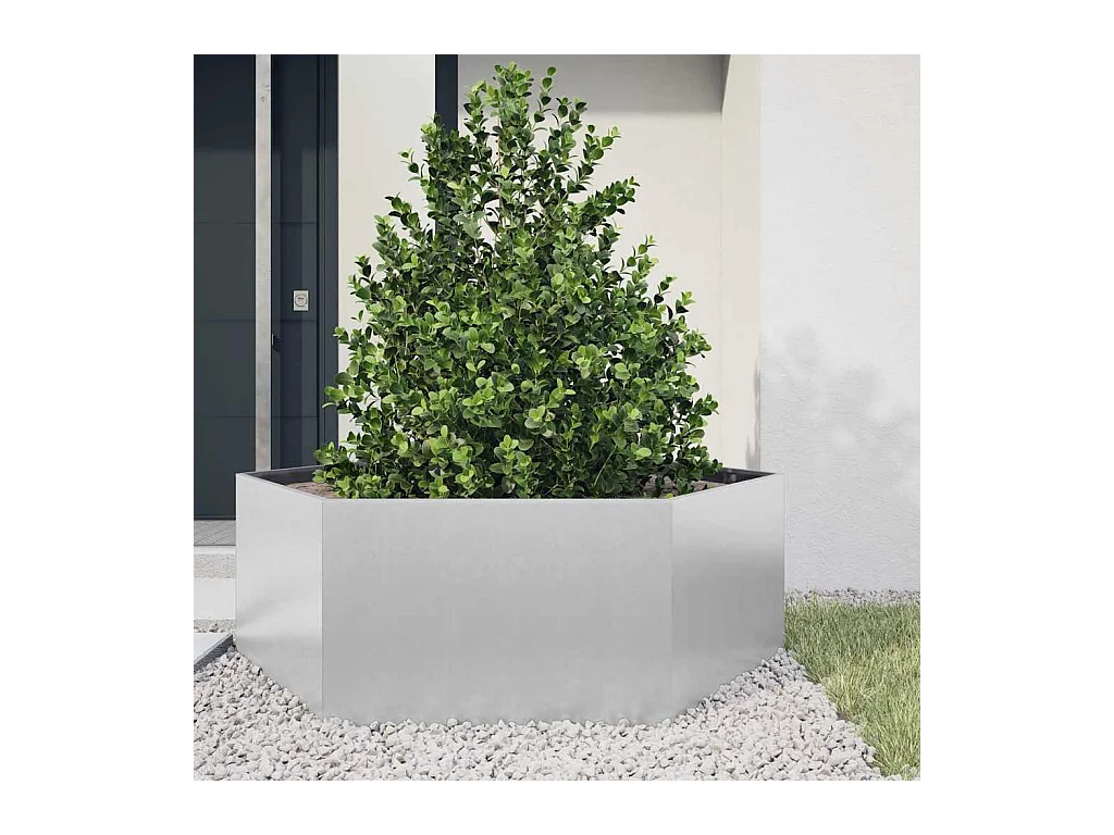 Fioriera esagonale 138x120x45 cm in acciaio zincato