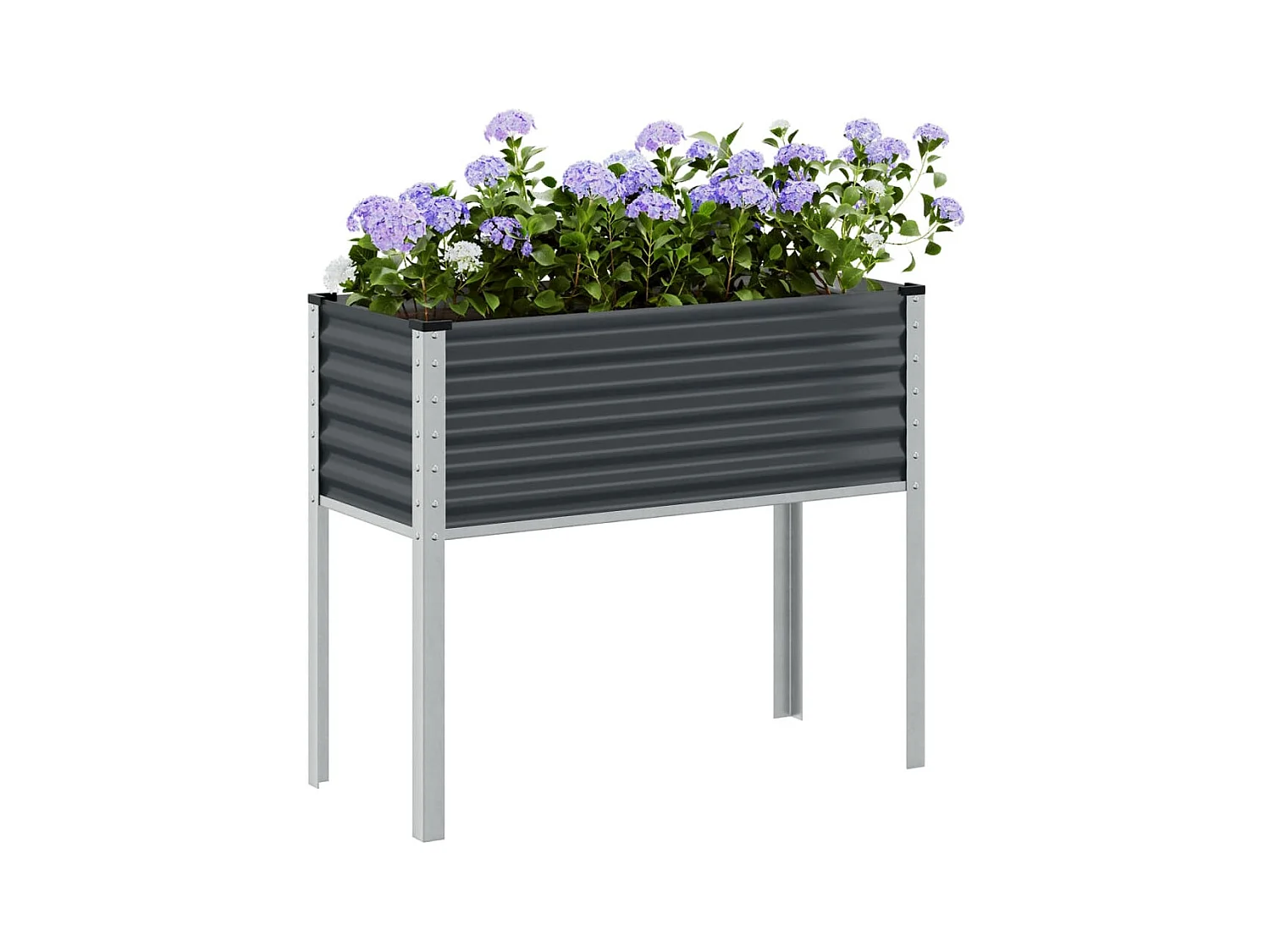 Antraciet plantenbak 100x41x90 cm staal