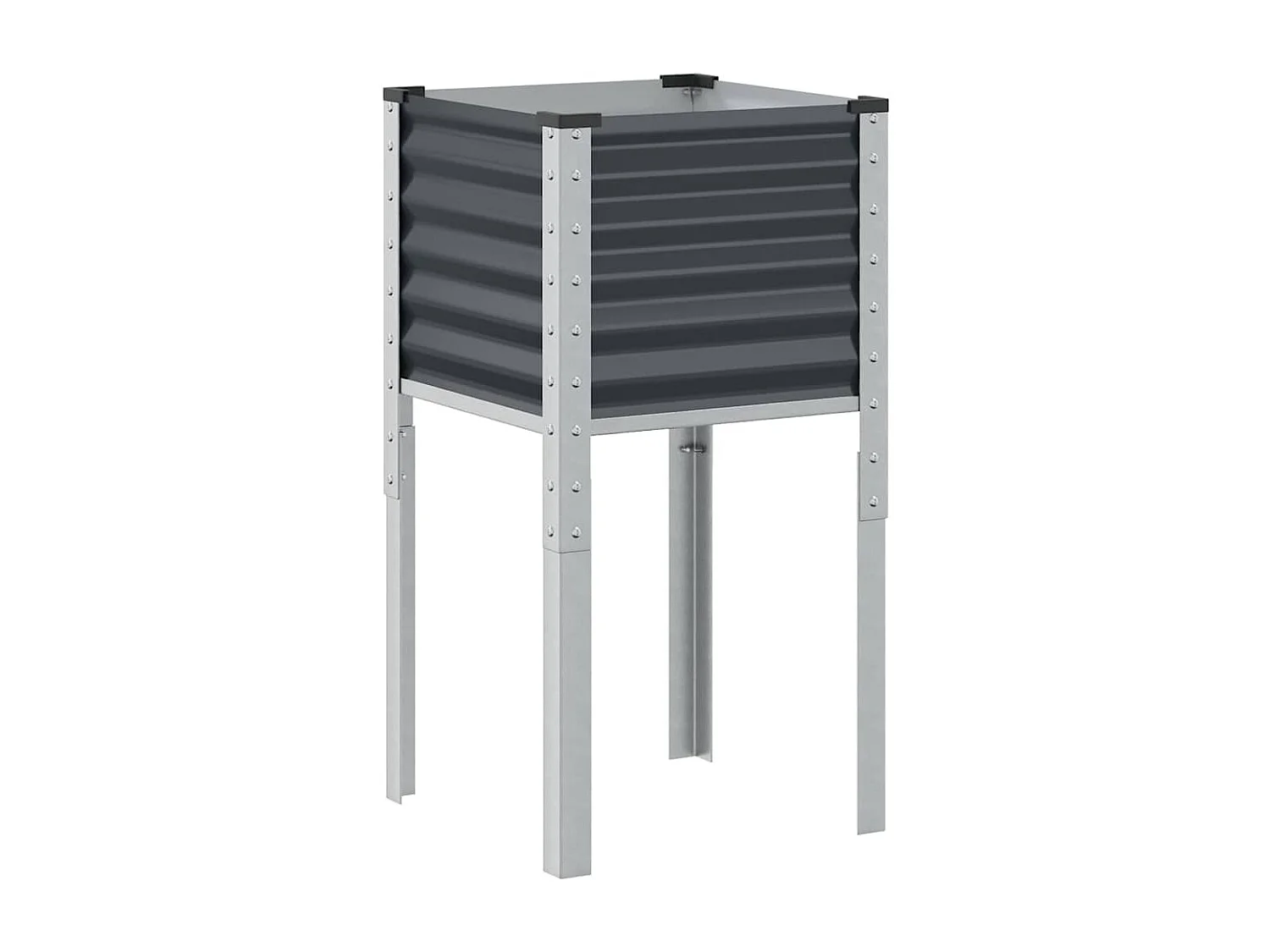 Jardinière anthracite 45x45x88 cm acier