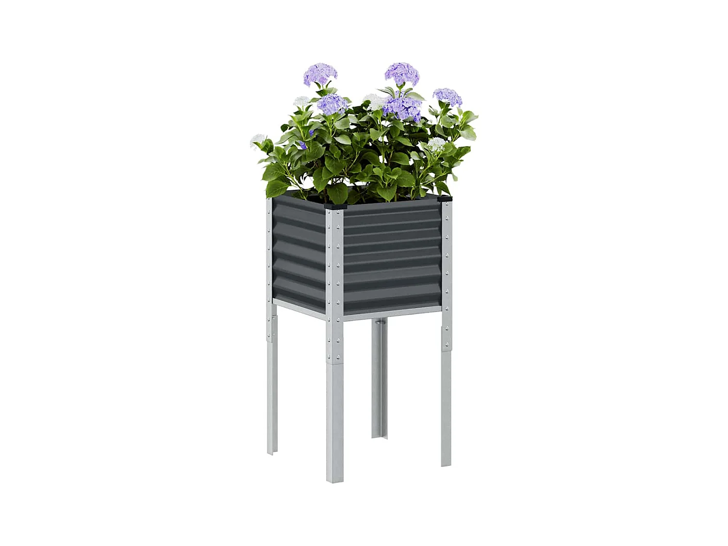 Antraciet plantenbak 45x45x88 cm staal