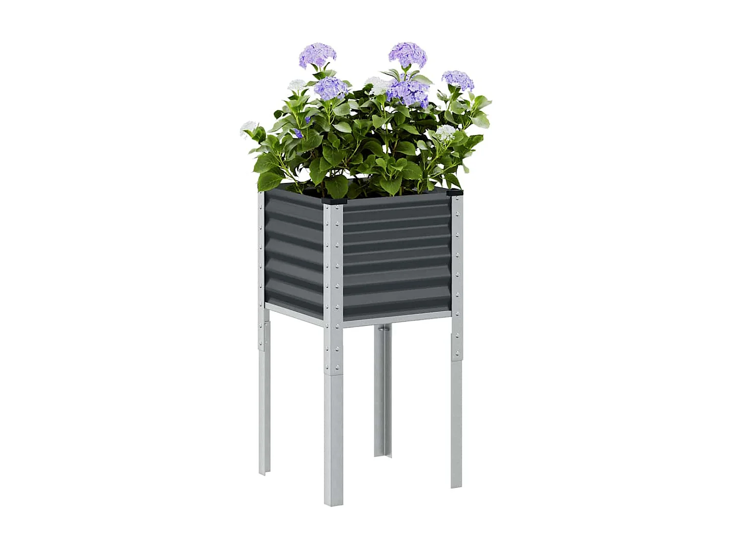 Jardinière anthracite 45x45x88 cm acier