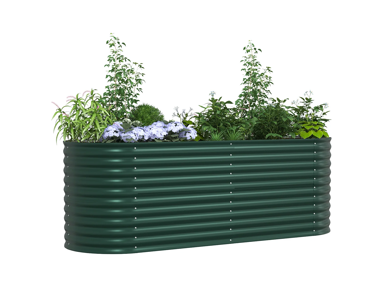 Jardinière en hauteur Verte 240x80x81 cm en acier galvanisé