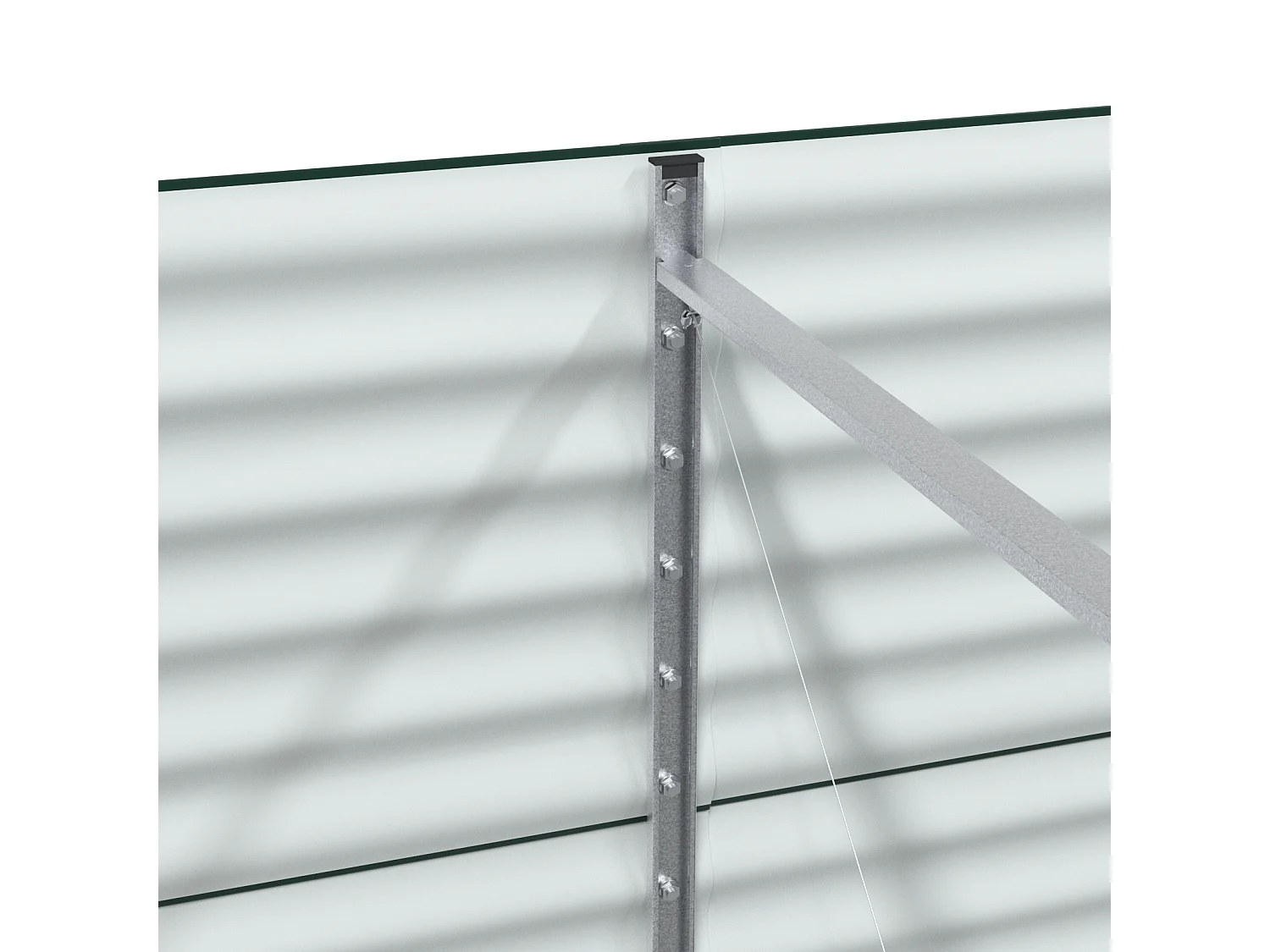 Jardinière en hauteur Verte 240x80x81 cm en acier galvanisé