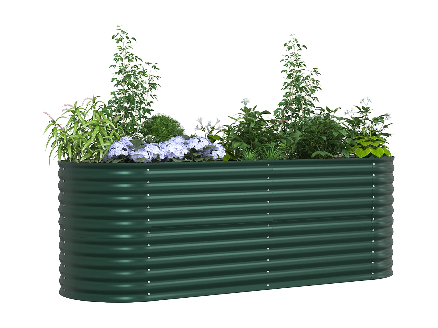 Jardinière en hauteur Verte 240x80x81 cm en acier galvanisé