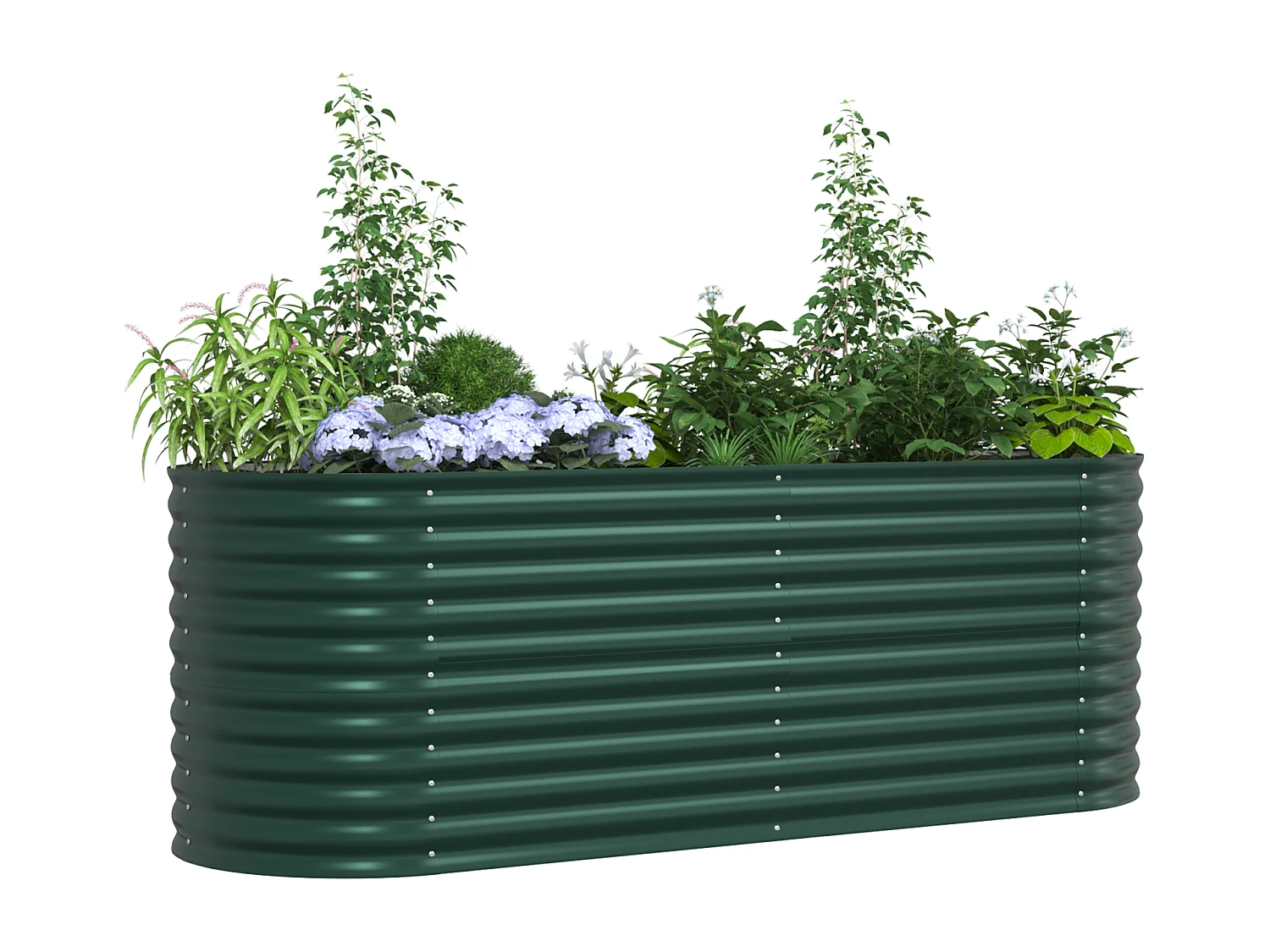 Jardinière en hauteur Verte 240x80x81 cm en acier galvanisé