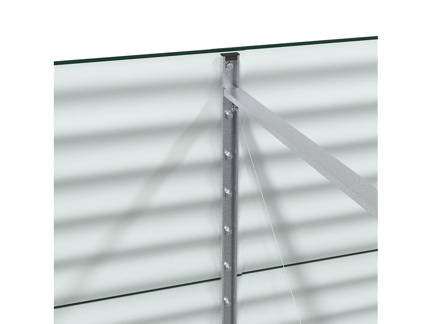 Jardinière en hauteur Verte 240x80x81 cm en acier galvanisé