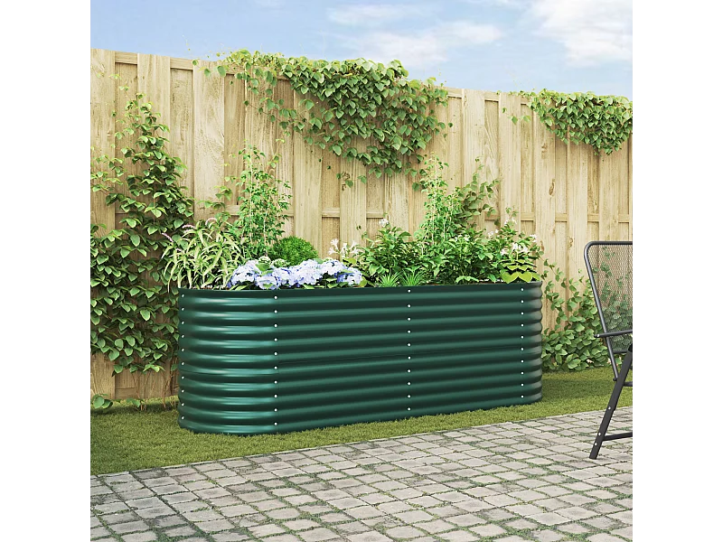 Jardinière en hauteur Verte 240x80x81 cm en acier galvanisé