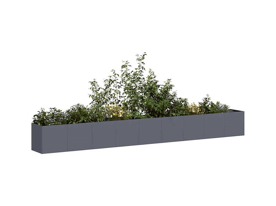 Jardinière anthracite 360x40x40 cm acier laminé à froid
