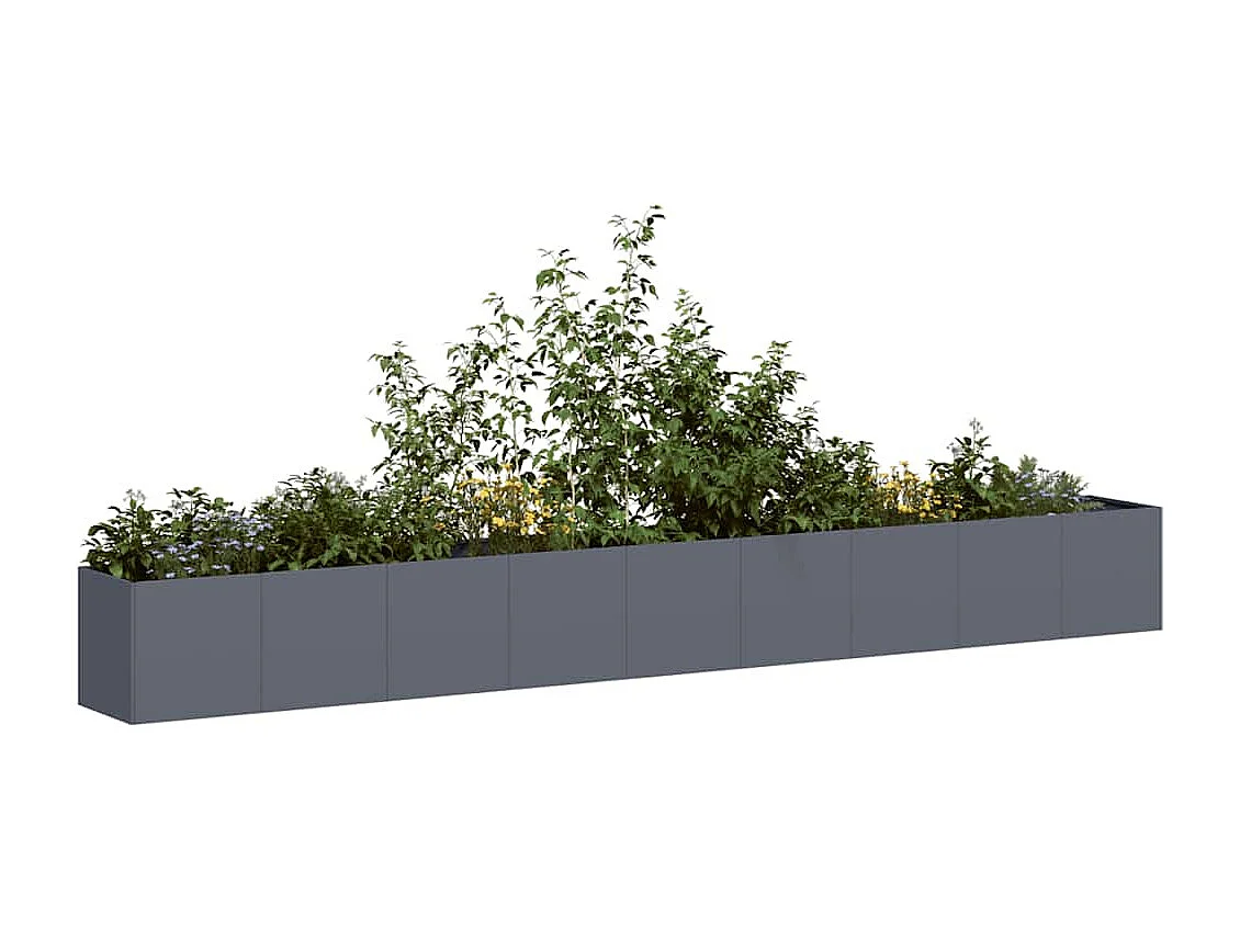 Jardinière anthracite 360x40x40 cm acier laminé à froid