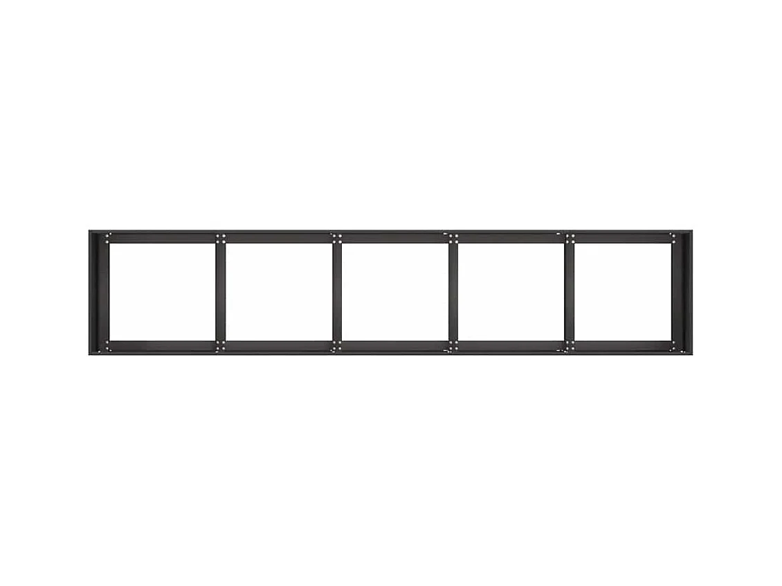 Jardinière noir 200x40x40 cm acier laminé à froid