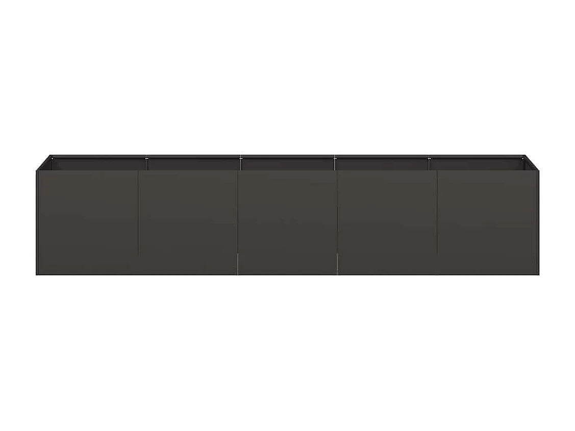 Jardinière noir 200x40x40 cm acier laminé à froid