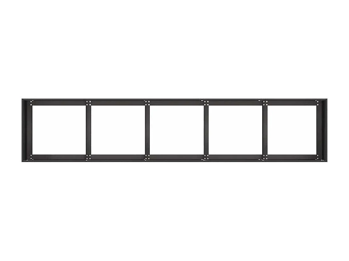 Jardinière noir 200x40x40 cm acier laminé à froid