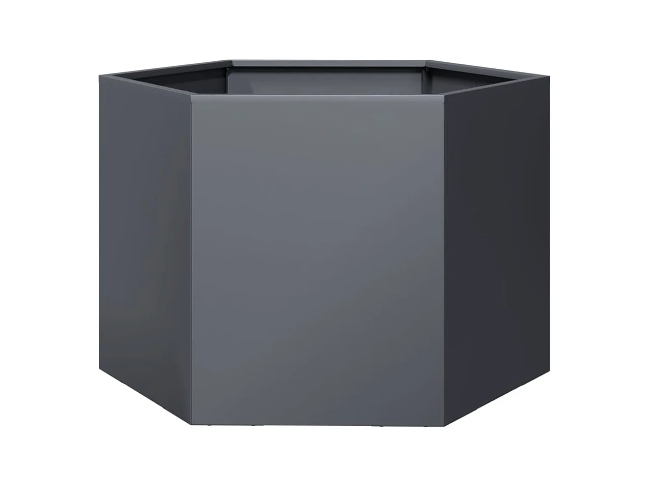 Jardinière anthracite hexagone 69x60x45 cm acier