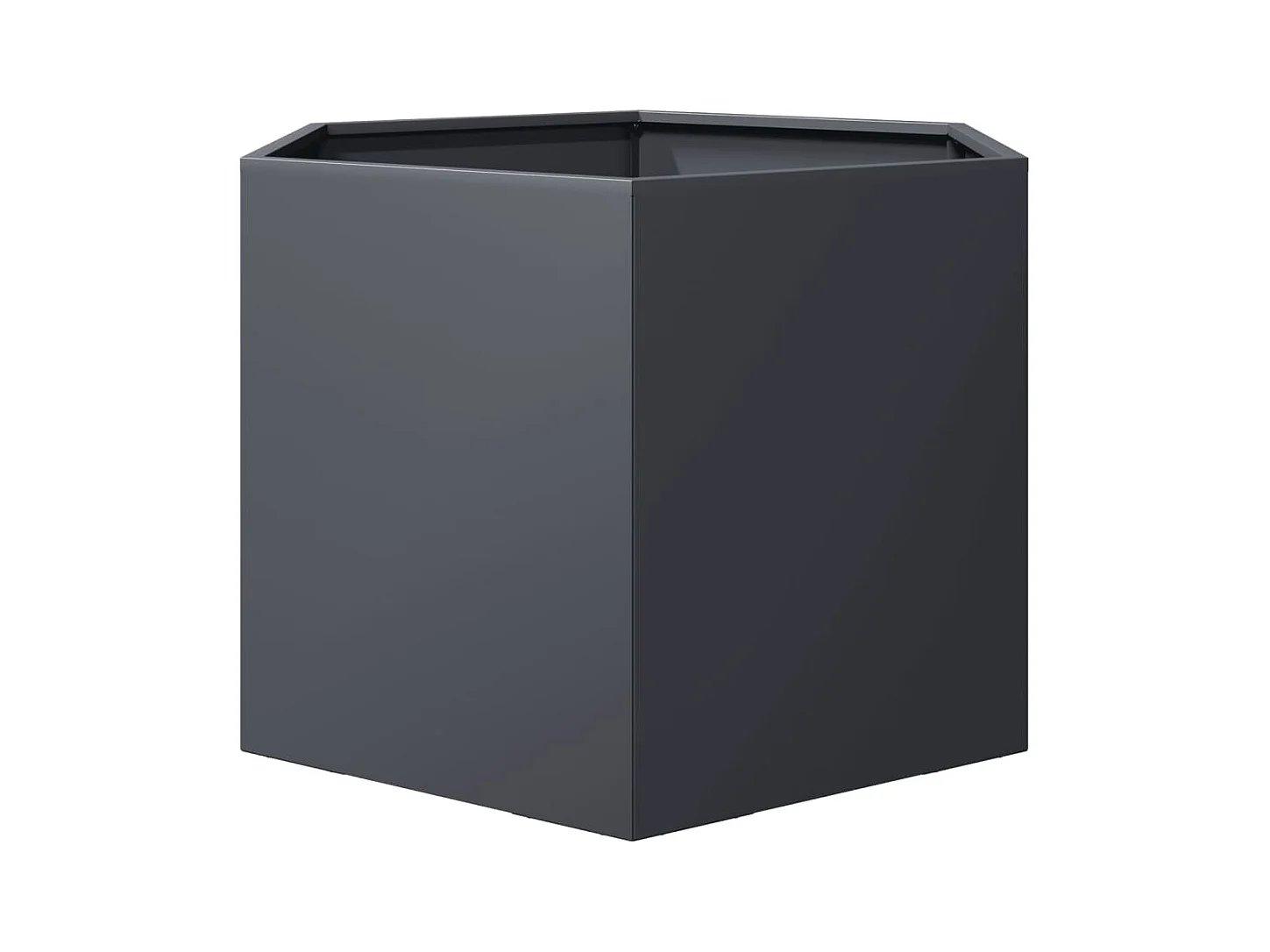 Jardinière anthracite hexagone 69x60x45 cm acier