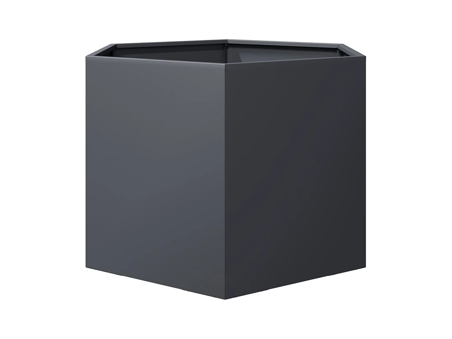Jardinière anthracite hexagone 69x60x45 cm acier