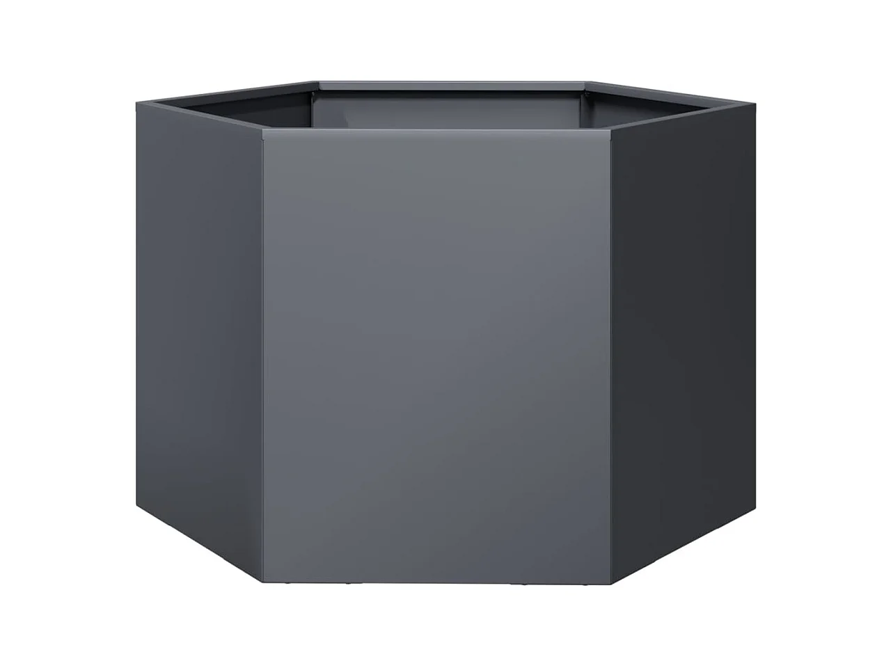 Jardinière anthracite hexagone 69x60x45 cm acier