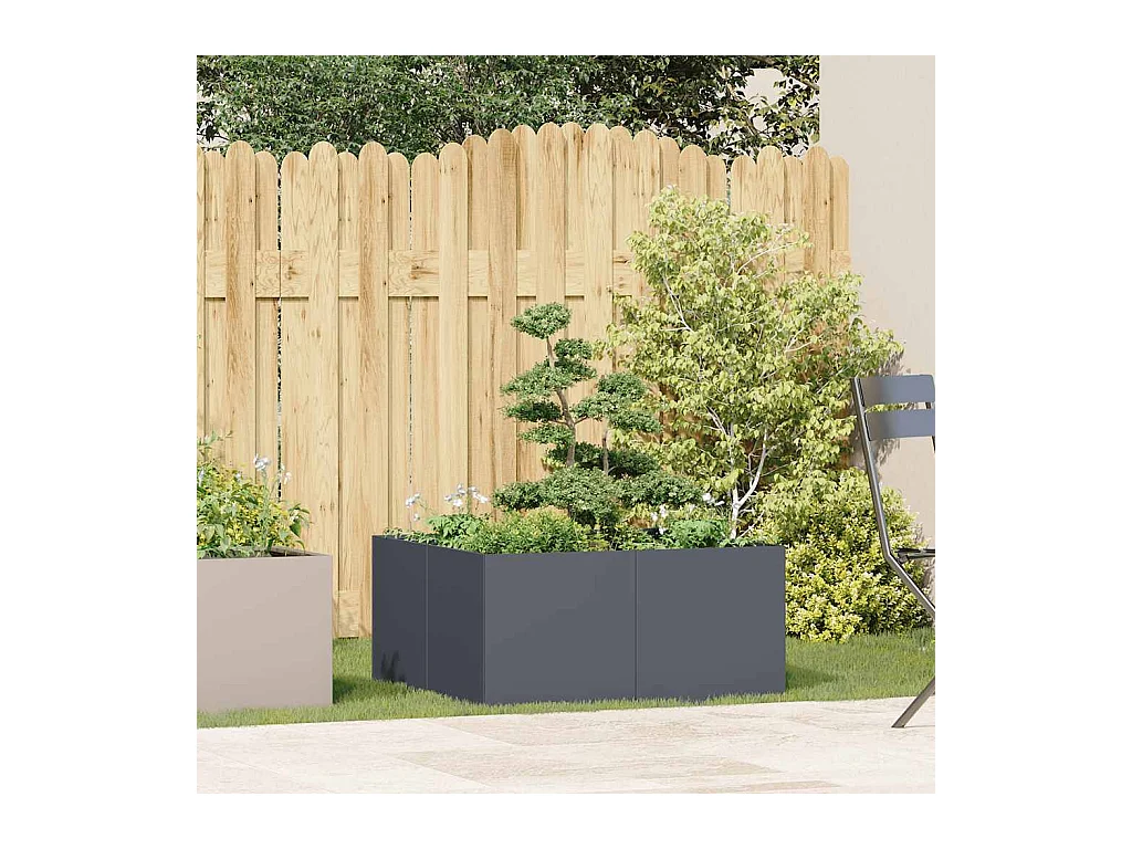 Jardinière anthracite 80x80x40 cm acier laminé à froid