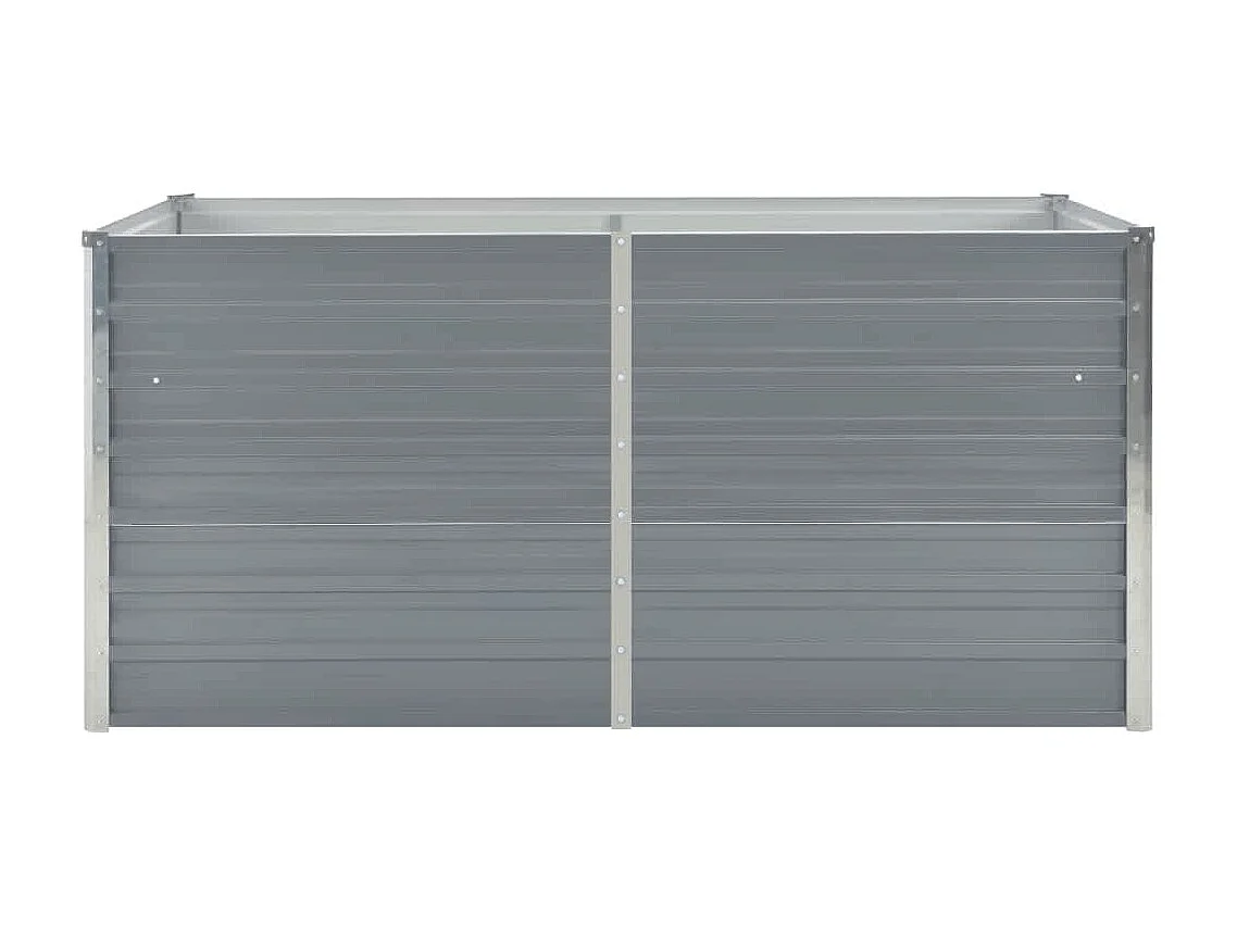 Jardinière 160 x 80 x 45 cm Acier galvanisé Gris
