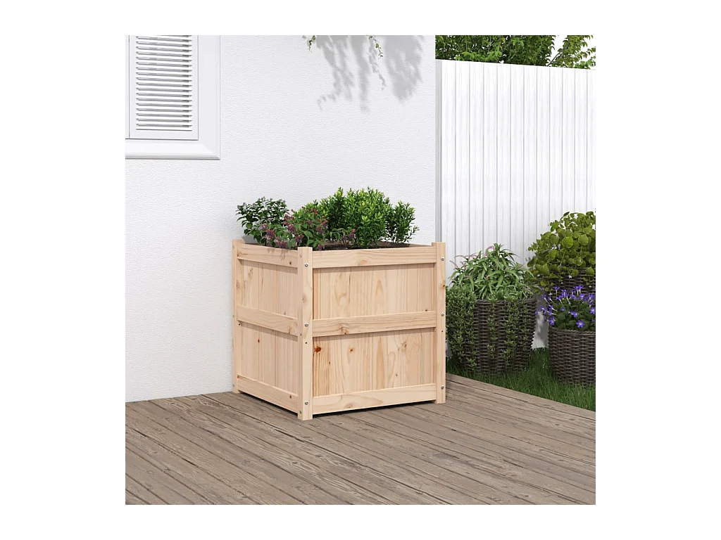 Jardinière d'extérieur 60x60x60 cm bois de pin massif