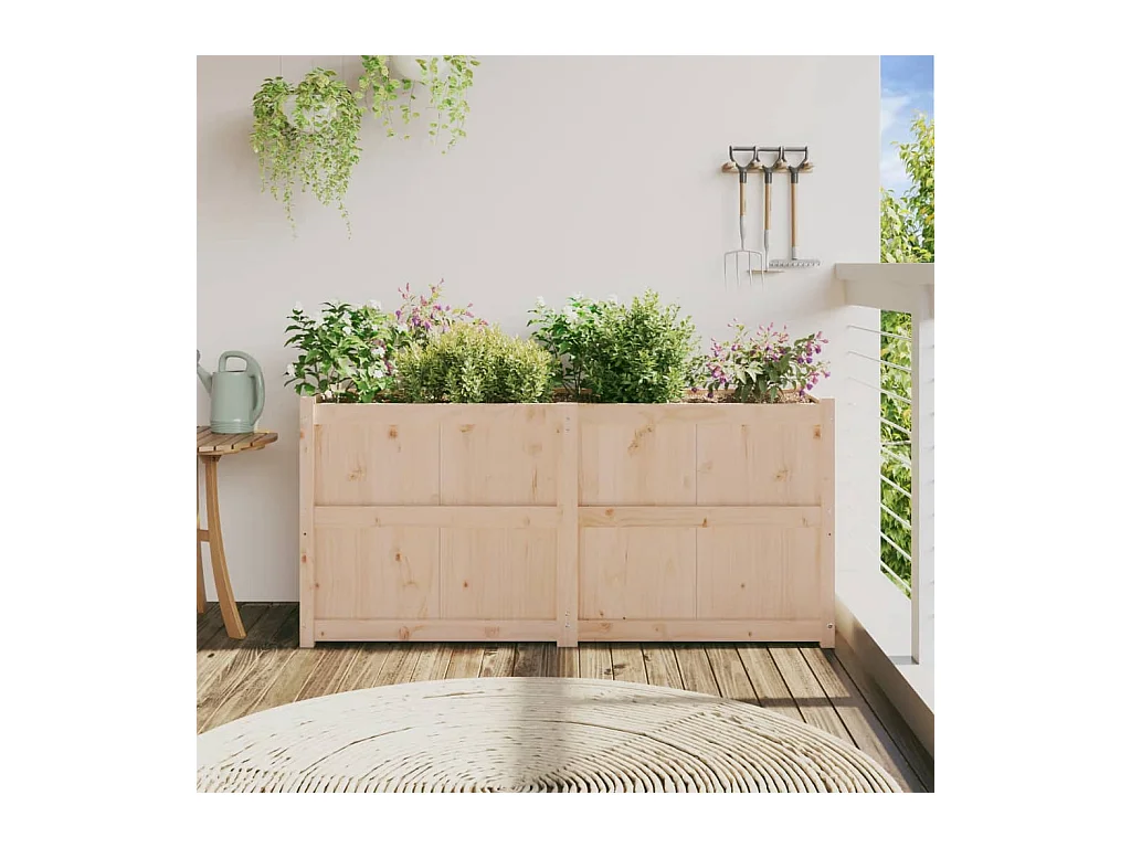 Jardinière 150x50x70 cm bois de pin massif